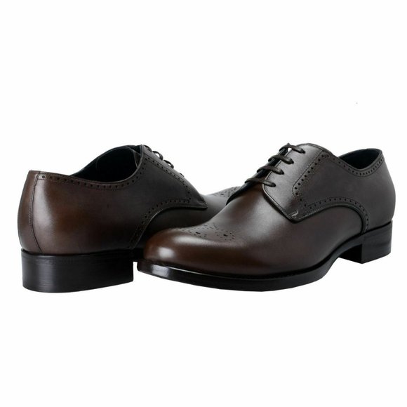 Dolce & Gabbana Men\'s Brown Leather Derby Oxfords